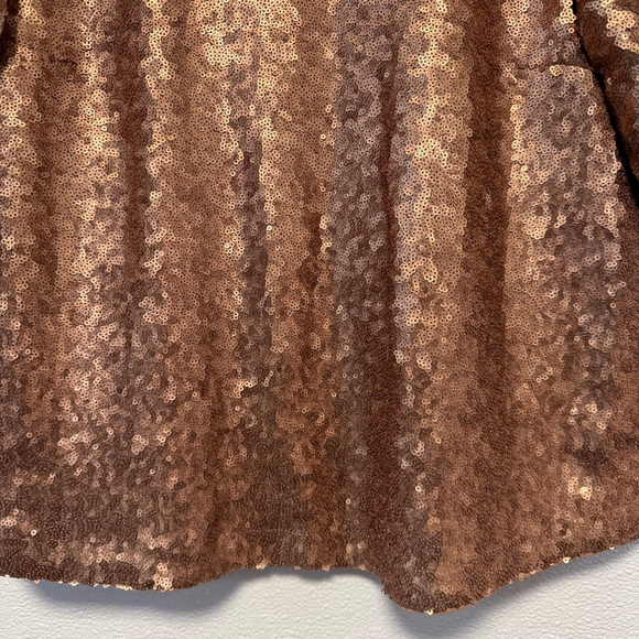 Women's Abercrombie & Fitch M Gold Bronze Sequin Puff Sleeve Blouse New NWOT - Picture 5 of 16